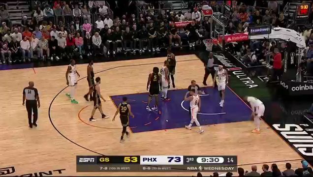 【2023年11月23日】NBA常规赛：勇士vs太阳第3节英文原声录像回放