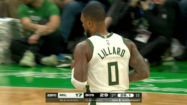 【2023年11月23日 雄鹿vs凯尔特人集锦】亮出招牌本领！利拉德闲庭信步超远三分颜射防守