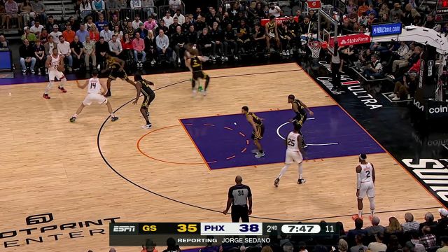 【2023年11月23日 勇士vs太阳集锦】手感十分柔和！尤班克斯背打鲁尼翻身勾手命中