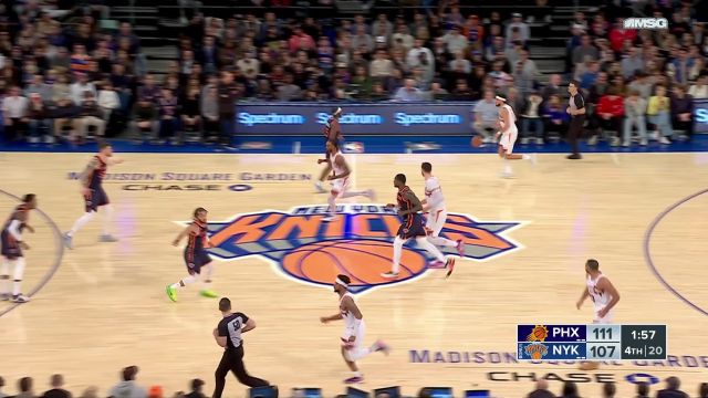 【2023年11月27日 太阳vs尼克斯集锦】抓住仅有的机会 布伦森击地连线兰德尔完成暴扣