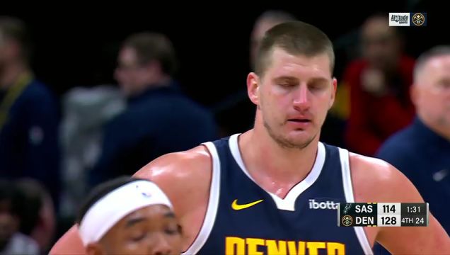 【2023年11月27日】马刺vs掘金第4节英文原声录像回放