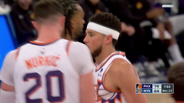 【2023年11月27日 太阳vs尼克斯集锦】该我得分表演了 布克火力全开连续命中高难度进球