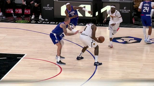 【2023年11月28日 掘金vs快船集锦】心有灵犀一点通！雷吉-杰克逊高空传导小乔丹单手接球完成重扣