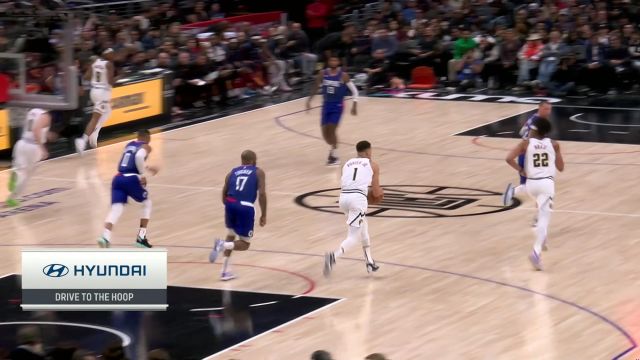 【2023年11月28日 掘金vs快船集锦】鲍威尔空中拦截 弧线长传精准制导威少上篮取分