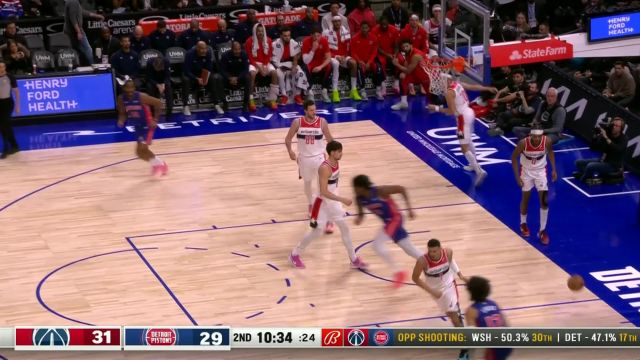 【2023年11月28日 奇才vs活塞集锦】找回状态予取予求 怀斯曼隔扣扑篮连拿4分