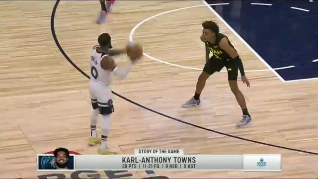 【2023年12月01日】爵士vs森林狼第4节英文原声录像回放