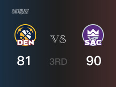 NBA常规赛：三节数据，国王以90-81领先掘金，蒙克17分2篮板3助攻