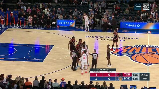 【2023年12月12日】NBA常规赛：猛龙vs尼克斯第4节英文原声录像回放