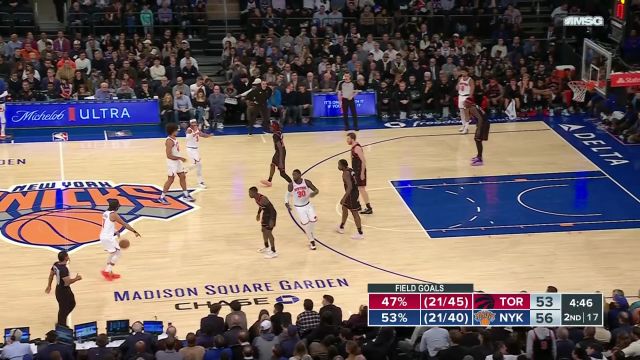 【2023年12月12日 猛龙vs尼克斯集锦】布伦森仙人指路送妙传 希姆斯心领神会空接暴扣