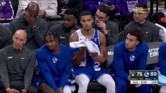 【2023年12月12日】NBA常规赛：篮网vs国王第3节英文原声录像回放