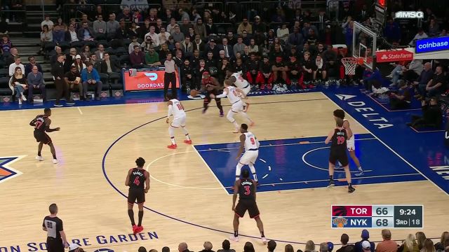 【2023年12月12日 猛龙vs尼克斯集锦】猛龙130-136尼克斯 兰德尔巴雷特合砍61分捍卫主场荣誉