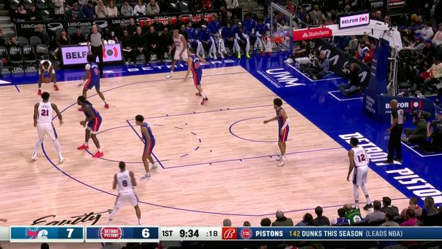 【2023年12月14日 76人vs活塞集锦】任你怎么防！哈里斯底角三分接球就扔