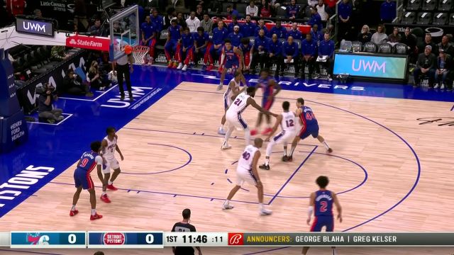 【2023年12月14日 76人vs活塞集锦】率先出击！博扬人缝中突破抛投先下一城