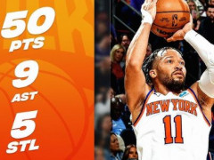 布伦森50分刷新生涯新高 三分9中9扎心太阳三巨头