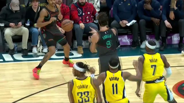 【2023年12月16日 步行者vs奇才集锦】接球甩狙稳稳命中 普尔外线三分开火正中靶心