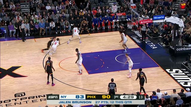 【2023年12月16日 尼克斯vs太阳集锦】一脚油门踩到底！阿伦大刀阔斧飞身上篮打进还有加罚