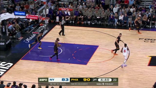 【2023年12月16日 尼克斯vs太阳集锦】没得感情的冷血狙击手！布伦森外线超远三分颜射防守