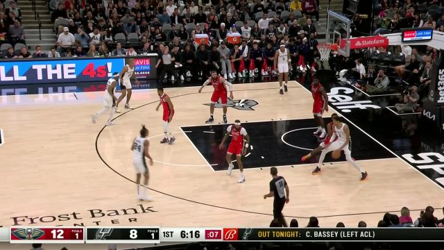 【2023年12月18日 鹈鹕vs马刺集锦】转身抛投干脆利落 文班亚马无视防守内线建功