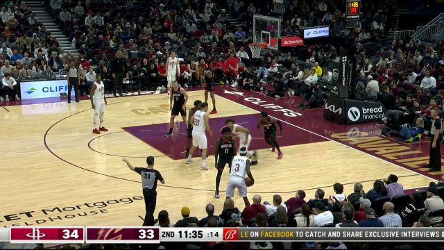 【2023年12月19日 火箭vs骑士集锦】隐藏自己伺机待发！梅里尔外线三分接球就扔稳稳命中