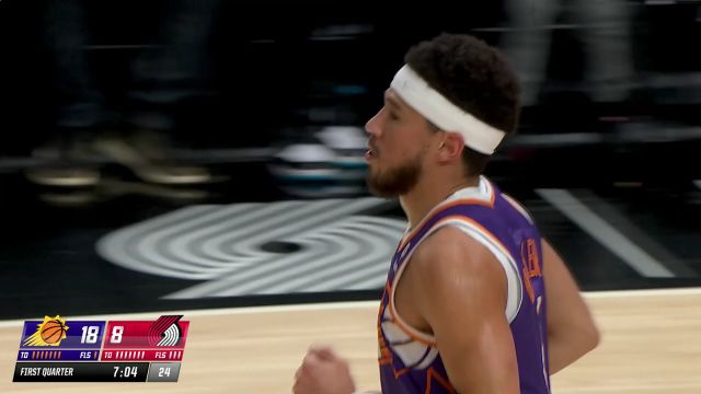 【2023年12月20日 太阳vs开拓者集锦】抢断反击一瞬间！杜兰特连线布克前场一打零完成暴扣