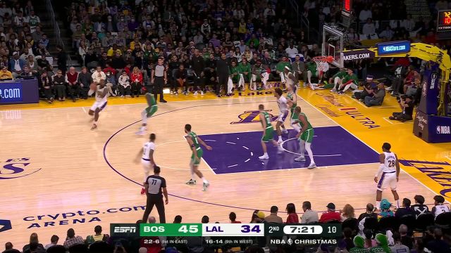 【2023年12月26日 凯尔特人vs湖人集锦】延续上场手感！ 詹姆斯外线三分出手稳稳命中