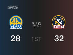 掘金首节领先勇士，小波特得到10分，汤普森得到6分