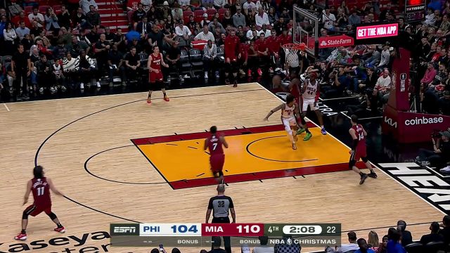 【2023年12月26日 76人vs热火集锦】追身三分杀人诛心 邓罗接球三分甩狙直接命中