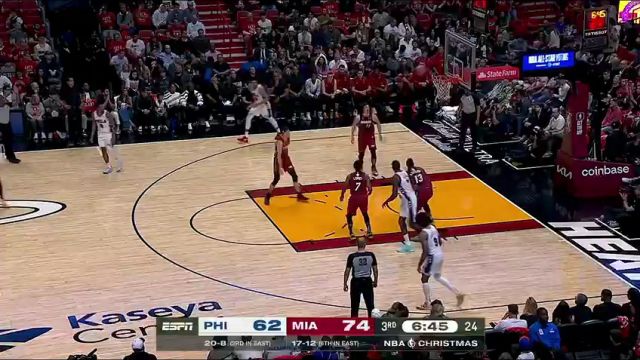 【2023年12月26日】76人vs热火第3节中文解说录像回放