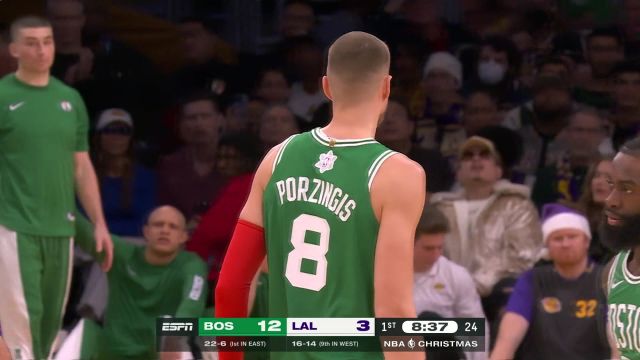 【2023年12月26日 凯尔特人vs湖人集锦】手感柔和强打建功 波神无惧防守强硬打成2+1