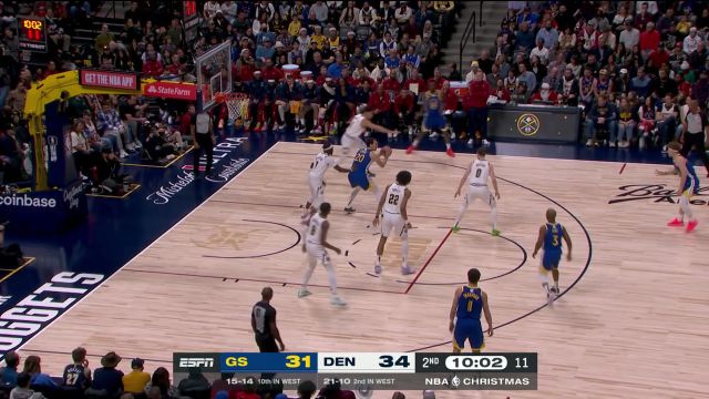 【2023年12月26日 勇士vs掘金集锦】是时候来一球稳军心了 保罗外线三分洞穿球网扳平比分