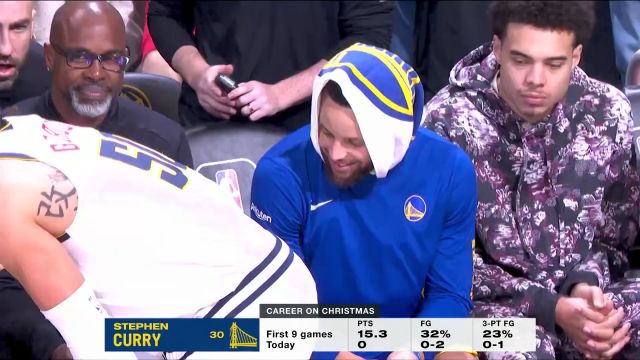 【2023年12月26日 勇士vs掘金集锦】谢谢啊！库有引力奏效 基奇不看人传球传给了板凳席上的库里