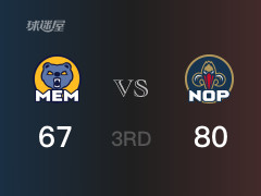 NBA常规赛：三节战罢，鹈鹕以80- 67领先灰熊，英格拉姆17分5篮板6助攻