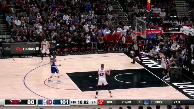 【2024年01月02日 热火vs快船集锦】教育小年轻毫不手软 威少体前变向突破希罗轻松上篮