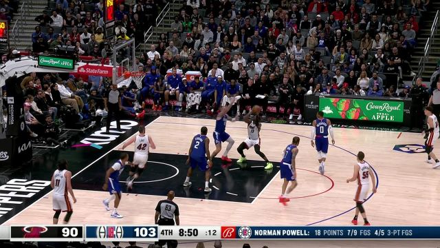 【2024年01月02日 热火vs快船集锦】抢断反击杀人诛心 莱昂纳德追身三分打停热火