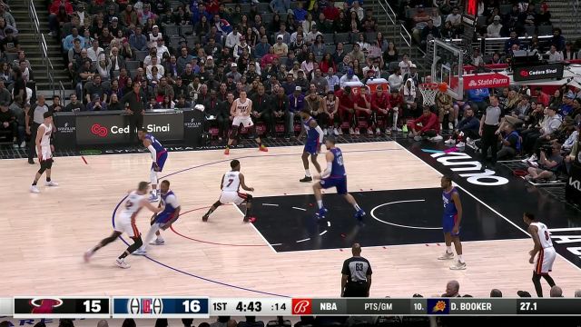 【2024年01月02日 热火vs快船集锦】热火104-121快船 快船主场轻取热火威少刷新历史得分榜