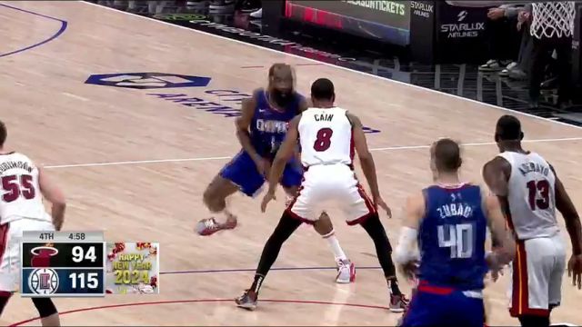 【2024年01月02日】NBA常规赛：热火vs快船第4节中文解说录像回放