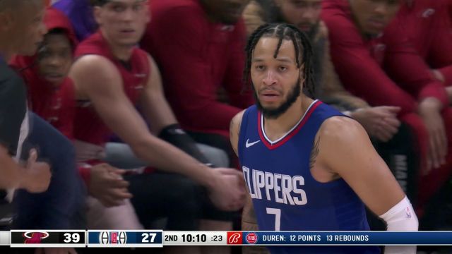 【2024年01月02日 热火vs快船集锦】哈登吸引火力送助攻 科费接球中距离开火精准命中