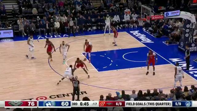 【2024年01月04日】NBA常规赛：鹈鹕vs森林狼第3节中文解说录像回放