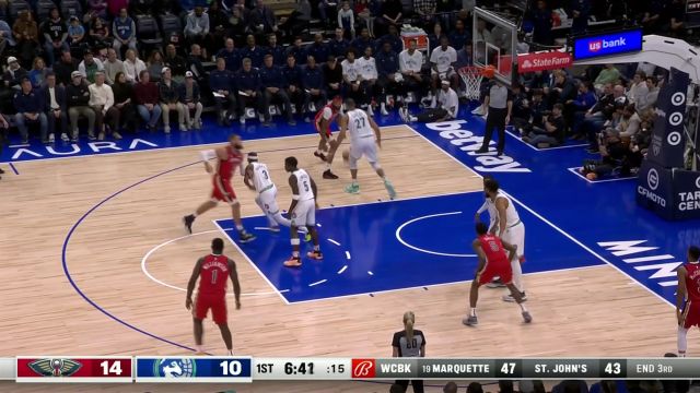 【2024年01月04日 鹈鹕vs森林狼集锦】不管面前是谁干就完了 锡安无惧防守冲击禁区强硬打进