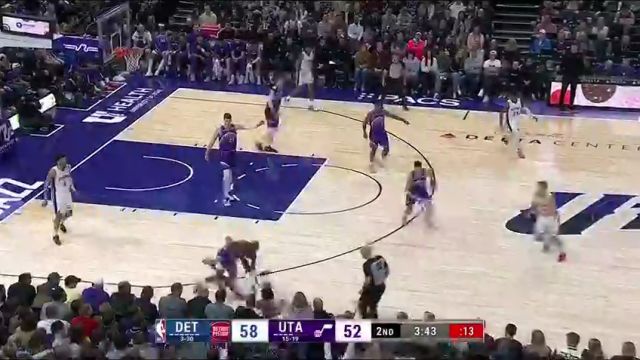 【2024年01月04日】NBA常规赛：活塞vs爵士第2节英文原声录像回放