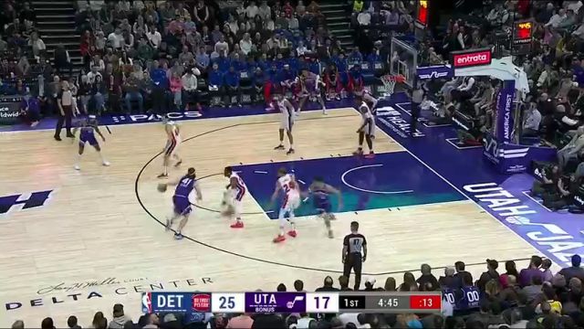 【2024年01月04日】NBA常规赛：活塞vs爵士第1节中文解说录像回放