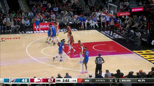 【2024年01月04日 雷霆vs老鹰集锦】手感有所回暖！ 霍姆格伦外线两记三分手起刀落