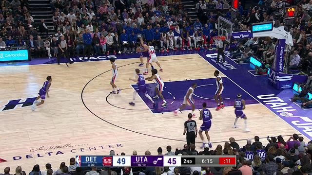 【2024年01月04日 活塞vs爵士集锦】该出手时就出手 奥利尼克灵光乍现造犯规2+1稳稳命中