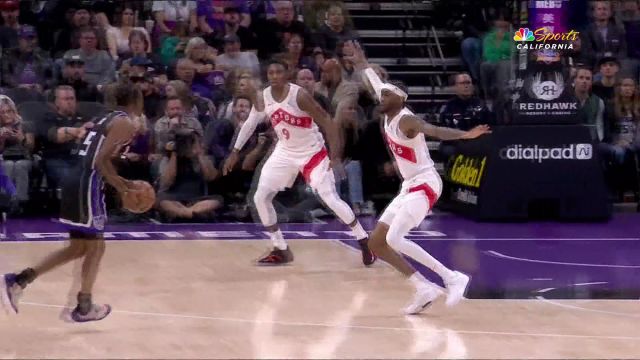 【2024年01月06日 猛龙vs国王集锦】接球出手行云流水 福克斯外线架炮三分精准制导