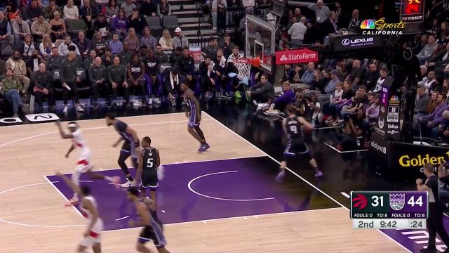 【2024年01月06日 猛龙vs国王集锦】巴雷特大号横穿贯穿防线 巴恩斯底角接球三分稳稳打进