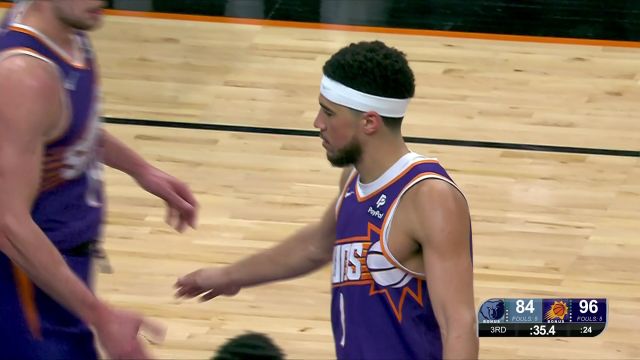 【2024年01月08日 灰熊vs太阳集锦】天上掉馅儿饼！布克妙笔生花助飞尤班克斯空接暴扣