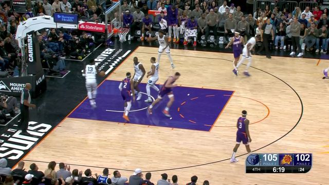 【2024年01月08日 灰熊vs太阳集锦】根本拦不住！杜兰特掏出死神镰刀直刺对手防线连取六分