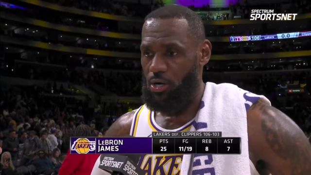 【2024年01月08日 快船vs湖人集锦】詹姆斯：防守是战胜联盟进攻火力最强球队之一快船的关键