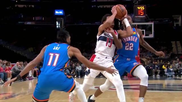 【2024年01月09日 雷霆vs奇才集锦】守得云开见月明 普尔变向突破轻松甩开防守完成2+1