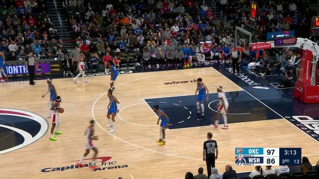 【2024年01月09日 雷霆vs奇才集锦】篮下一柱擎天 加福德篮下以一敌二直接暴扣终结